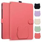 For Amazon Kindle Scribe 10.2 2022 / 2024 Cat Skin-feel Litchi Leather Tablet Case(Watermelon Red) - 1