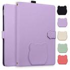 For Amazon Kindle Scribe 10.2 2022 / 2024 Cat Skin-feel Litchi Leather Tablet Case(Purple) - 1