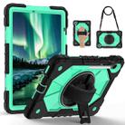 For Samsung Galaxy Tab S10 FE / S9 Contrast Color Robot Silicone Hybrid PC Tablet Case(Black Mint Green) - 2