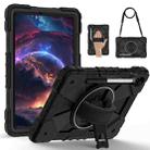 For Samsung Galaxy Tab S10 FE / S9 Contrast Color Robot Silicone Hybrid PC Tablet Case(Black) - 2
