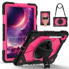 For Samsung Galaxy Tab S10 FE / S9 Contrast Color Robot Silicone Hybrid PC Tablet Case(Black Rose Red) - 2