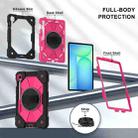 For Samsung Galaxy Tab S10 FE / S9 Contrast Color Robot Silicone Hybrid PC Tablet Case(Black Rose Red) - 3