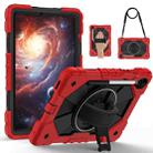 For Samsung Galaxy Tab S10 FE / S9 Contrast Color Robot Silicone Hybrid PC Tablet Case(Red Black) - 2