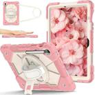 For Samsung Galaxy Tab S10 FE / S9 Contrast Color Robot Silicone Hybrid PC Tablet Case(Rose Gold Beige) - 1