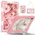 For Samsung Galaxy Tab S10 FE / S9 Contrast Color Robot Silicone Hybrid PC Tablet Case(Rose Gold Beige) - 2