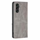 For Samsung Galaxy S25 FE 5G Rhombus Texture Magnetic Leather Phone Case(Grey) - 3