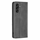 For Samsung Galaxy S25 FE 5G Rhombus Texture Magnetic Leather Phone Case(Black) - 3