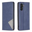 For Samsung Galaxy S25 FE 5G Rhombus Texture Magnetic Leather Phone Case(Blue) - 1
