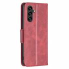 For Samsung Galaxy S25 FE 5G Lambskin Texture Pure Color Flip Leather Phone Case(Red) - 3