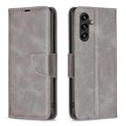 For Samsung Galaxy S25 FE 5G Lambskin Texture Pure Color Flip Leather Phone Case(Grey) - 1