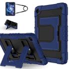 For Samsung Galaxy Tab S10 FE / S9 Big Holder Silicone Hydric PC Tablet Case with Shoulder Strap(Navy Black) - 1