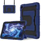For Samsung Galaxy Tab S10 FE / S9 Big Holder Silicone Hydric PC Tablet Case with Shoulder Strap(Navy Black) - 2