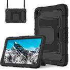 For Samsung Galaxy Tab S10 FE / S9 Big Holder Silicone Hydric PC Tablet Case with Shoulder Strap(Black) - 2