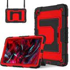 For Samsung Galaxy Tab S10 FE / S9 Big Holder Silicone Hydric PC Tablet Case with Shoulder Strap(Navy Blue Mint) - 2