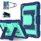 For Samsung Galaxy Tab S10 FE / S9 Big Holder Silicone Hydric PC Tablet Case with Shoulder Strap(Black Olivine) - 1