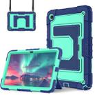 For Samsung Galaxy Tab S10 FE / S9 Big Holder Silicone Hydric PC Tablet Case with Shoulder Strap(Black Olivine) - 2