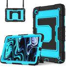 For Samsung Galaxy Tab S10 FE / S9 Big Holder Silicone Hydric PC Tablet Case with Shoulder Strap(Black Blue) - 2