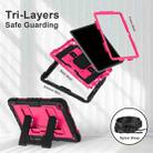 For Samsung Galaxy Tab S10 FE / S9 Big Holder Silicone Hydric PC Tablet Case with Shoulder Strap(Black Rose Red) - 3