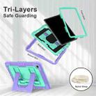 For Samsung Galaxy Tab S10 FE / S9 Big Holder Silicone Hydric PC Tablet Case with Shoulder Strap(Purple Mint) - 3
