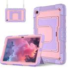 For Samsung Galaxy Tab S10 FE / S9 Big Holder Silicone Hydric PC Tablet Case with Shoulder Strap(Purple Rose Gold) - 2