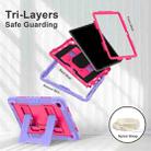 For Samsung Galaxy Tab S10 FE / S9 Big Holder Silicone Hydric PC Tablet Case with Shoulder Strap(Purple Rose Red) - 3