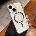 For iPhone 15 Plus Transparent Acrylic MagSafe Phone Case(Titanium Grey) - 1