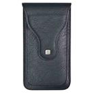 VIETAO Dual-Layer Pockets Crazy Horse Waist-Hanging Phone Bag(Black) - 1