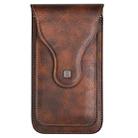VIETAO Dual-Layer Pockets Crazy Horse Waist-Hanging Phone Bag(Brown) - 1