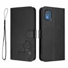 For Nokia C02 Litter Panda Embossing RFID Leather Phone Case with Lanyard(Black) - 2