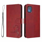 For Nokia C02 Litter Panda Embossing RFID Leather Phone Case with Lanyard(Wine Red) - 2
