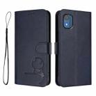 For Nokia C02 Litter Panda Embossing RFID Leather Phone Case with Lanyard(Blue) - 2