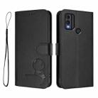 For Nokia C22 Litter Panda Embossing RFID Leather Phone Case with Lanyard(Black) - 2