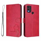 For Nokia C22 Litter Panda Embossing RFID Leather Phone Case with Lanyard(Rose Red) - 2