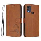 For Nokia C22 Litter Panda Embossing RFID Leather Phone Case with Lanyard(Brown) - 2