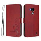 For Nokia C30 Litter Panda Embossing RFID Leather Phone Case with Lanyard(Wine Red) - 2