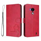 For Nokia C30 Litter Panda Embossing RFID Leather Phone Case with Lanyard(Rose Red) - 2