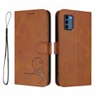 For Nokia C300 Litter Panda Embossing RFID Leather Phone Case with Lanyard(Brown) - 2