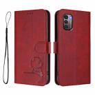 For Nokia G11 / G21 4G Litter Panda Embossing RFID Leather Phone Case with Lanyard(Wine Red) - 2
