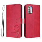 For Nokia G42 / G310 Litter Panda Embossing RFID Leather Phone Case with Lanyard(Rose Red) - 2