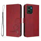 For HMD Pulse Pro / Pulse / Pulse+ Litter Panda Embossing RFID Leather Phone Case with Lanyard(Wine Red) - 2
