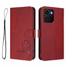 For HMD Skyline Litter Panda Embossing RFID Leather Phone Case with Lanyard(Wine Red) - 2