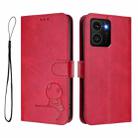 For HMD Skyline Litter Panda Embossing RFID Leather Phone Case with Lanyard(Rose Red) - 2