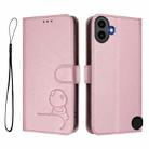 For Nothing CMF Phone 1 Litter Panda Embossing RFID Leather Phone Case with Lanyard(Pink) - 2