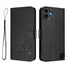 For Nothing CMF Phone 1 Litter Panda Embossing RFID Leather Phone Case with Lanyard(Black) - 2