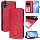For Nothing CMF Phone 1 Litter Panda Embossing RFID Leather Phone Case with Lanyard(Rose Red) - 1