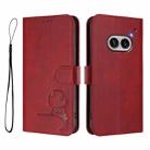 For Nothing Phone 2a Litter Panda Embossing RFID Leather Phone Case with Lanyard(Wine Red) - 2