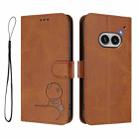 For Nothing Phone 2a Litter Panda Embossing RFID Leather Phone Case with Lanyard(Brown) - 2