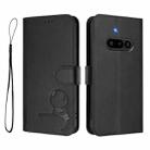 For Nothing Phone 3a Litter Panda Embossing RFID Leather Phone Case with Lanyard(Black) - 2