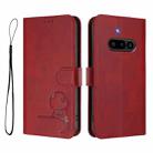 For Nothing Phone 3a Litter Panda Embossing RFID Leather Phone Case with Lanyard(Wine Red) - 2