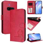 For Nothing Phone 3a Litter Panda Embossing RFID Leather Phone Case with Lanyard(Rose Red) - 1
